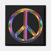 Chrome Peace Sign Magnet (Vorne)