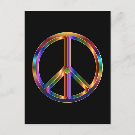 Chrome Peace Sign Postkarte (Vorderseite)