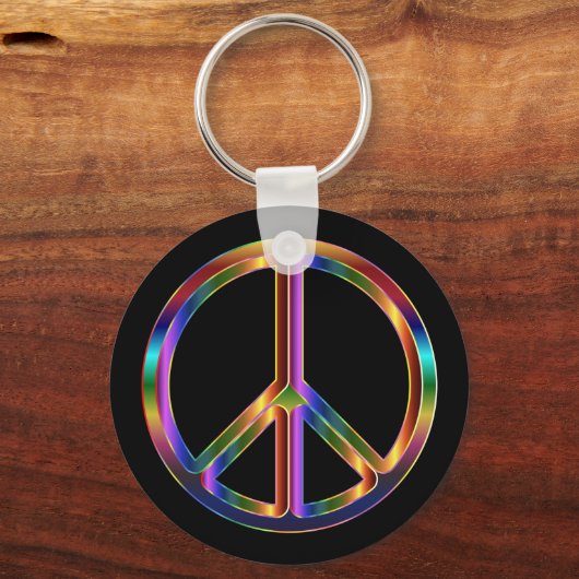 Chrome Peace Sign Schlüsselanhänger (Vorderseite)