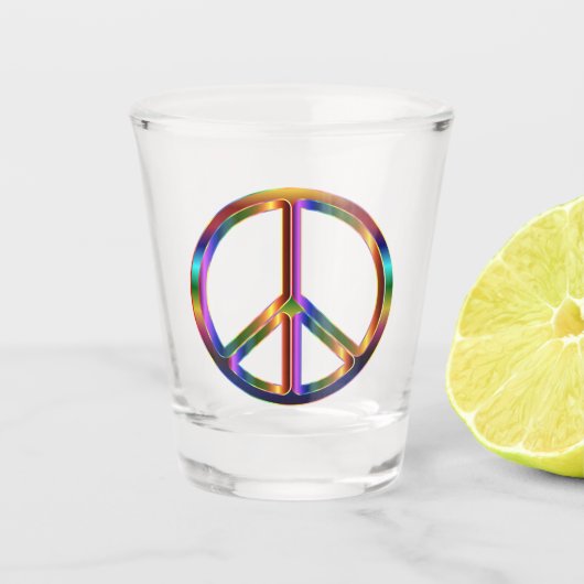 Chrome Peace Sign Schnapsglas (Vorderseite)