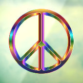 Chrome Peace Sign Window Fensteraufkleber (Blatt 3)