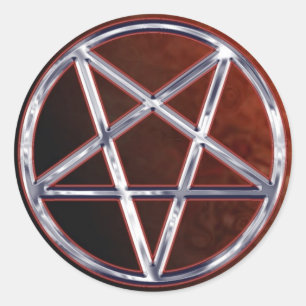 Chrome Pentagram Runder Aufkleber