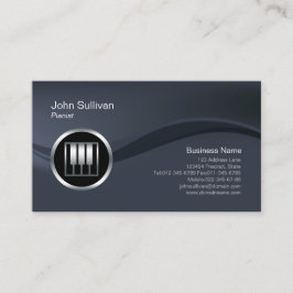 Chrome Piano Keys Icon Pianist Business Card Visitenkarte