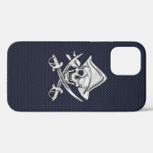 Chrome Pirate auf Carbon Fibre Print Case-Mate iPhone Hülle (Rückseite (Horizontal))