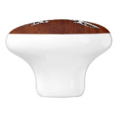 Chrome Pirate auf nautischem Mahogany Grain Print Keramikknauf (Seitenansicht)