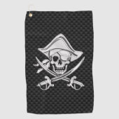 Chrome Pirate on Carbon Fibre Print Decor Golfhandtuch (Vorderseite)