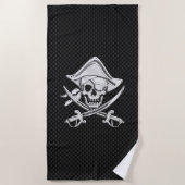 Chrome Pirate on Carbon Fibre Print Decor Strandtuch (Vorderseite)