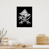Chrome Pirate Skull Poster (Küche)