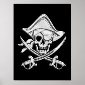 Chrome Pirate Skull Poster (Vorne)