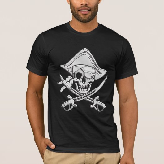 Chrome Pirate Skull T-Shirt (Vorderseite)