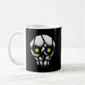 Chrome Plumpsschädel mit leuchtenden Augen Kaffeetasse (Links)