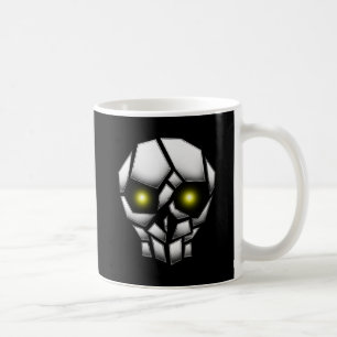 Chrome Plumpsschädel mit leuchtenden Augen Kaffeetasse