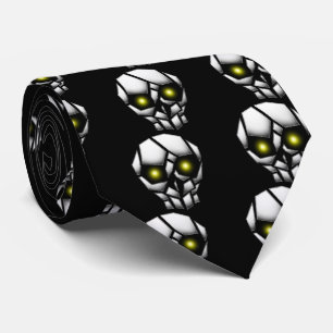 Chrome Plumpsschädel mit leuchtenden Augen Krawatte