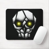Chrome Plumpsschädel mit leuchtenden Augen Mousepad (Mit Mouse)