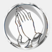 CHROME PRAYING HÄNDE RUNDER AUFKLEBER (Vorderseite)