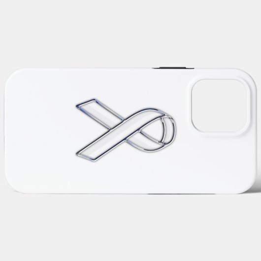 Chrome Print Belted White Ribbon Awareness Case-Mate iPhone Hülle (Rückseite (Horizontal))