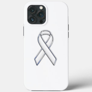 Chrome Print Belted White Ribbon Awareness Case-Mate iPhone Hülle