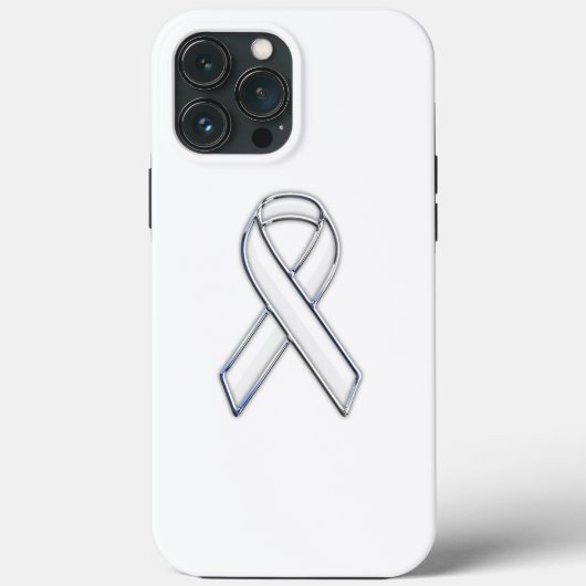 Chrome Print Belted White Ribbon Awareness Case-Mate iPhone Hülle (Rückseite)