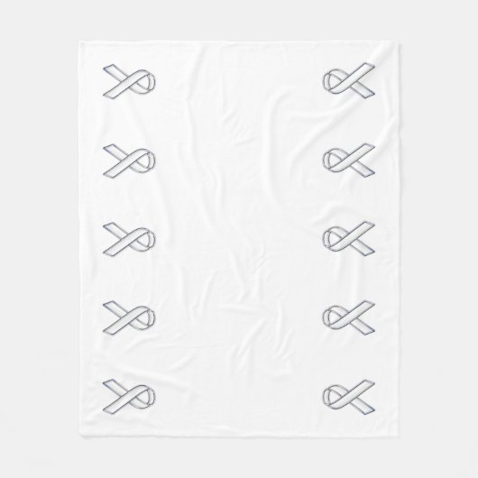 Chrome Print Belted White Ribbon Awareness Fleecedecke (Vorderseite)