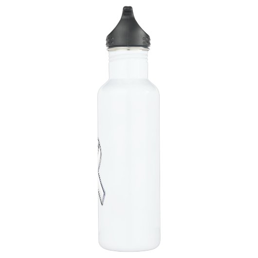 Chrome Print Belted White Ribbon Awareness Trinkflasche (Rechts)