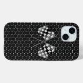 Chrome Racing Flags auf Honeycombs Case-Mate iPhone Hülle (Rückseite (Horizontal))