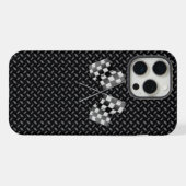 Chrome Racing Flags iPhone Hülle (Rückseite (Horizontal))