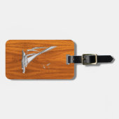 Chrome Regatta Relief boat on Teak Veneer Styles Gepäckanhänger (Vorderseite horizontal)