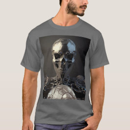 Chrome Robot Soccer Skull - Soccer T - Shirt