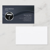 Chrome Roller Brush Icon Painter Business Card Visitenkarte (Vorne/Hinten)