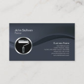 Chrome Roller Brush Icon Painter Business Card Visitenkarte (Vorderseite)