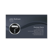 Chrome Roller Brush Icon Painter Business Card
