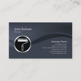 Chrome Roller Brush Icon Painter Business Card Visitenkarte