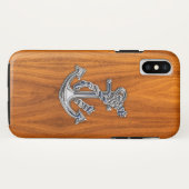 Chrome Rope Anchor auf Teak Decor Case-Mate iPhone Hülle (Rückseite (Horizontal))