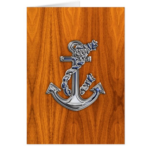 Chrome Rope Anchor auf Teak Veneer (Vorne)