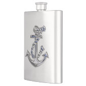 Chrome Rope Anchor Nautical Print Flachmann (Links)