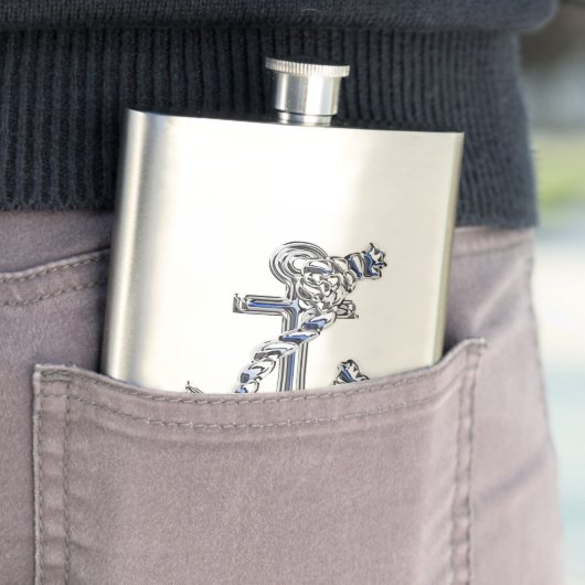 Chrome Rope Anchor Nautical Print Flachmann (Beispiel)