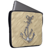 Chrome Rope Anchor on the Beach Laptopschutzhülle (Vorne Rechts)