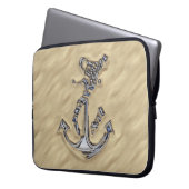 Chrome Rope Anchor on the Beach Laptopschutzhülle (Vorderseite Links)