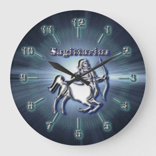 Chrome Sagittarius Große Wanduhr (Vorderseite)