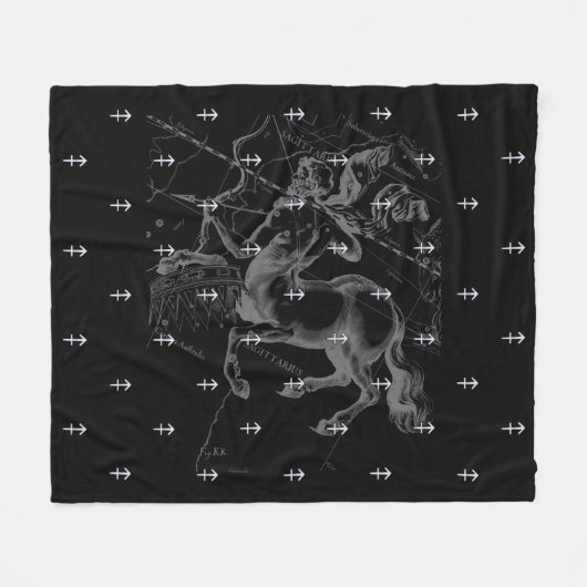 Chrome Sagittarius Zodiac Sign auf Hevelius Decor Fleecedecke (Vorderseite (Horizontal))