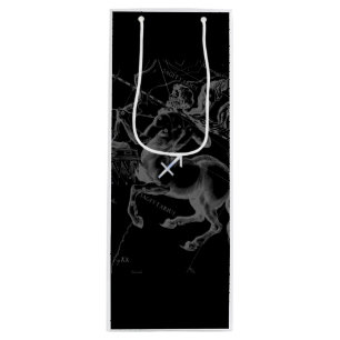 Chrome Sagittarius Zodiac Sign auf Hevelius Decor Geschenktüte Für Weinflaschen