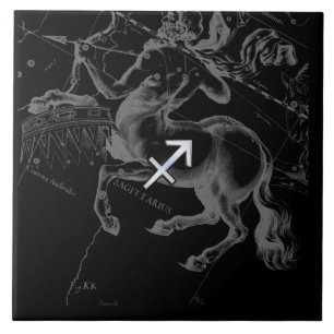 Chrome Sagittarius Zodiac Sign Hevelius circa 1690 Fliese