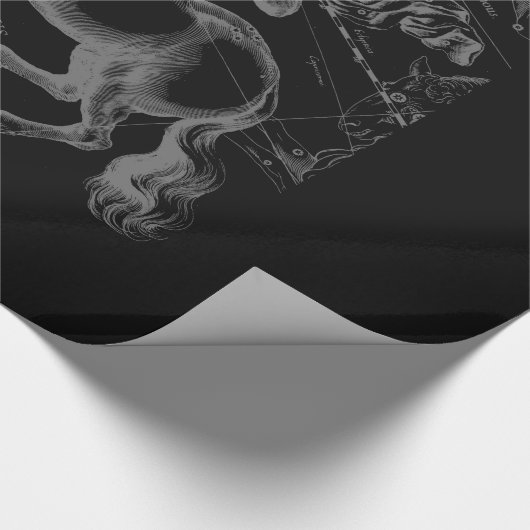 Chrome Sagittarius Zodiac Sign Hevelius circa 1690 Geschenkpapier (Ecke)