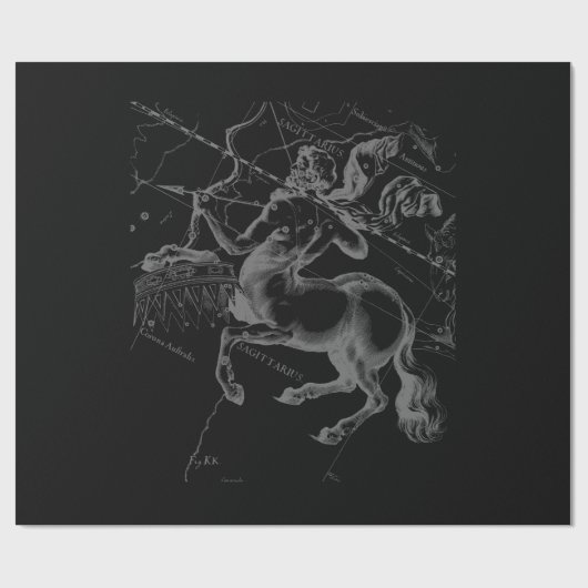 Chrome Sagittarius Zodiac Sign Hevelius circa 1690 Geschenkpapier (Flach)
