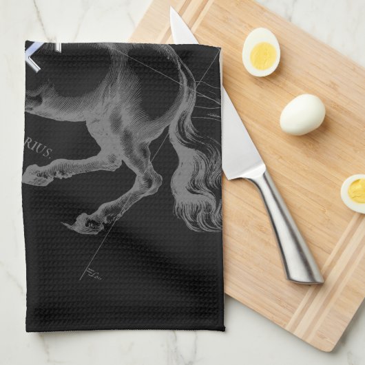 Chrome Sagittarius Zodiac Sign Hevelius circa 1690 Geschirrtuch (Viertel Falte)