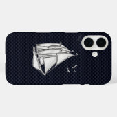 Chrome Sailboat auf Kohlenstofffaser Case-Mate iPhone Hülle (Rückseite (Horizontal))