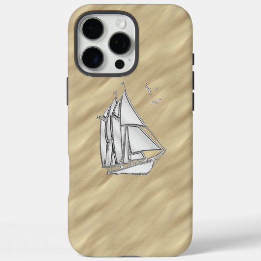 Chrome Sailboat auf Sandy Beach Print Case-Mate iPhone Hülle (Rückseite)