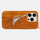 Chrome Sailboat auf Teak Veneer Print Case-Mate iPhone Hülle (Rückseite (Horizontal))