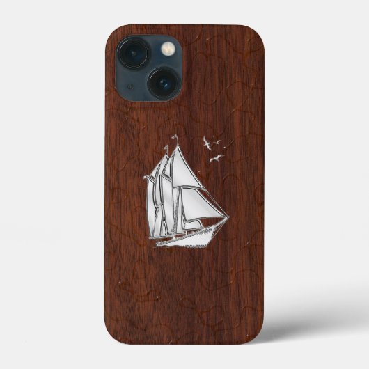 Chrome Sailboat auf Wet Mahogany Print Case-Mate iPhone Hülle (Rückseite)