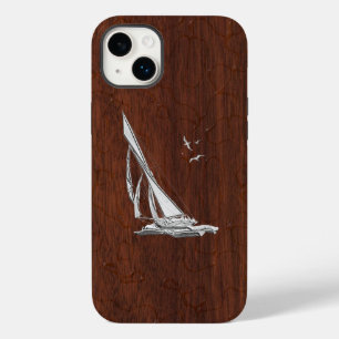Chrome Sailboat onWet Mahogany Print Case-Mate iPhone Hülle
